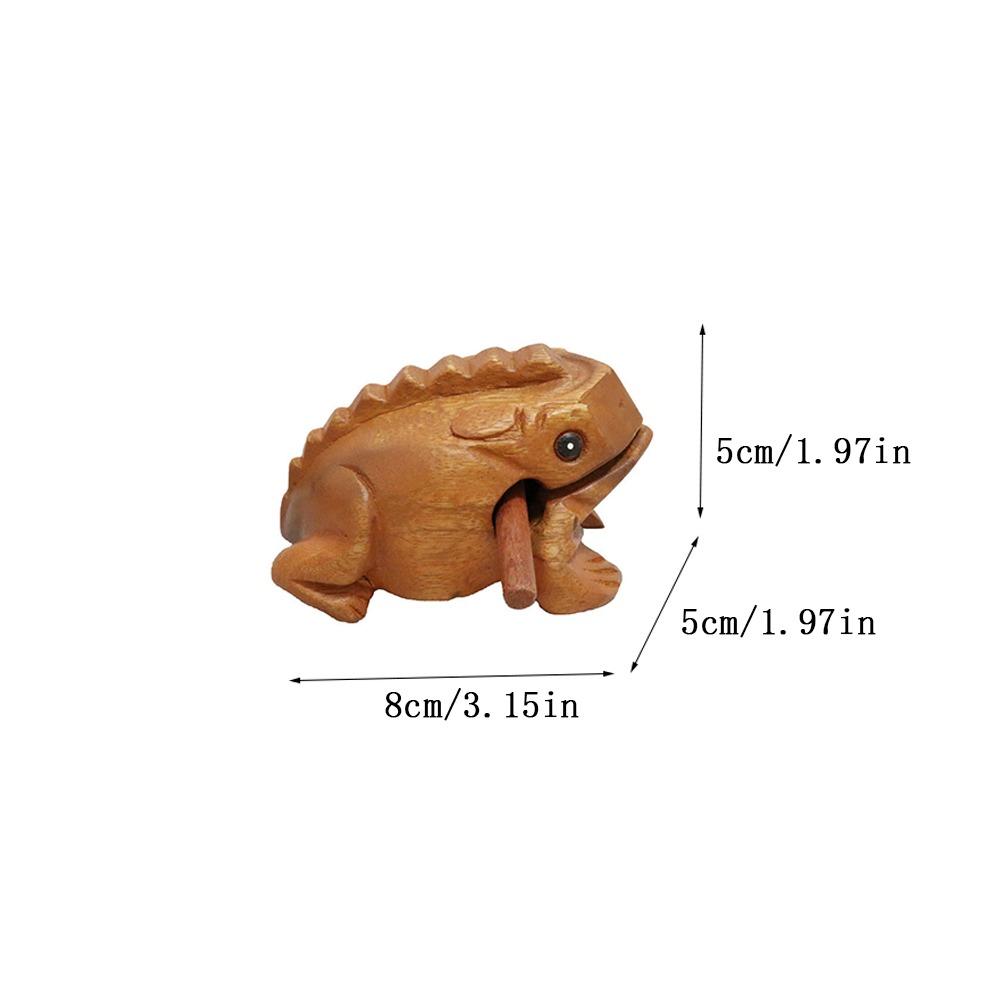 Wooden Frog Musical Instrument Handcrafted Lucky Frog Crafts Portable Frog Guiro Rasp Gifts