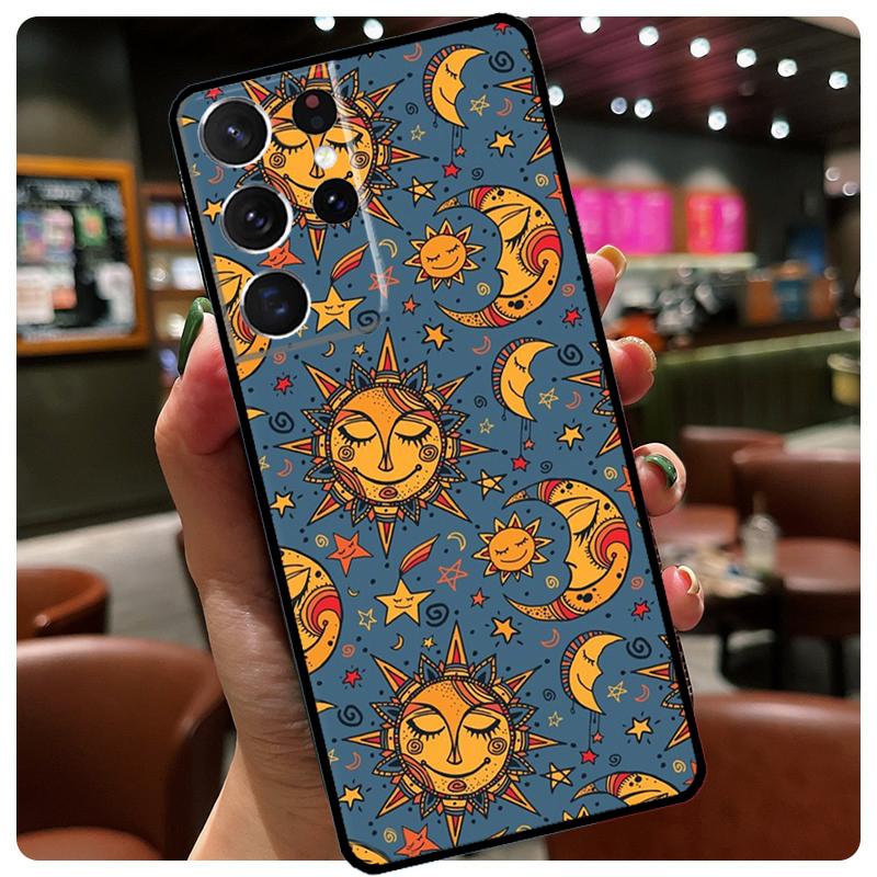 Чехол для телефона "Солнце, Луна и Звезды" для Samsung Galaxy S24 Ultra S20 S21 S22 S23 S25 Ultra S9 S10 Plus S25 FE