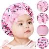 Boy Girls Flower Printed Band Bow Satin Bonnet Hair Beanie Shower Cap Sleep Hat
