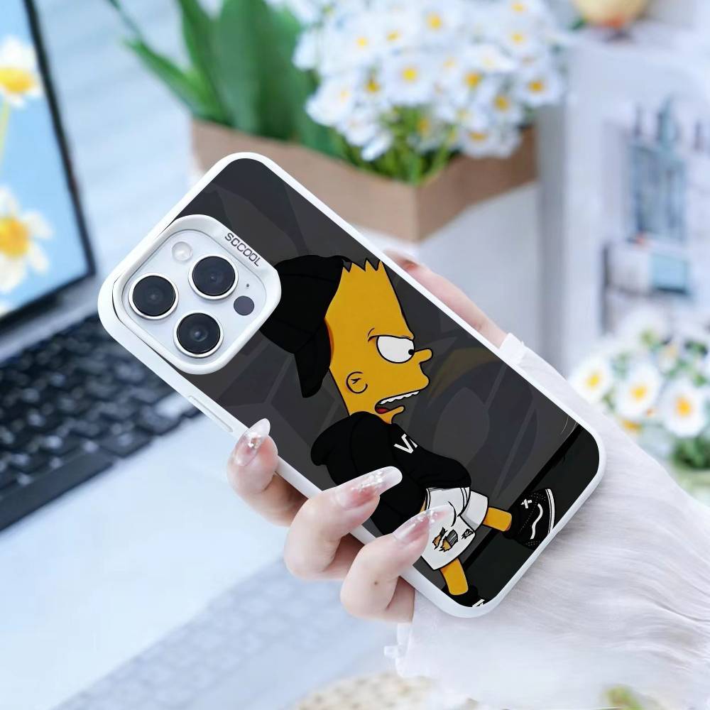 Чехол для телефона Anime T-The S-Simpsons-s для iPhone 16,15,14,13,12,17,Pro,MAX белый Матовый Ударопрочный Чехол