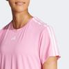 adidas Футболка с коротким рукавом и тремя полосками, цветной блок, круглый вырез, женские топы, розовый IS4215