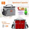 15L Picnic Bag Lunch Box For Men Women Portable Soft Lunchbox Leakproof With Adjustable Shoulder Strap For Work Picnic Travel