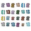 24Pcs Lucky Number 13 Temporary Tattoo Stickers Glittering Nightglow Hand Tattoos Idol Concert Rave Accessories for Fans Gift