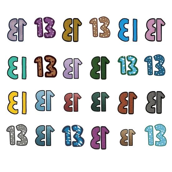24Pcs Lucky Number 13 Temporary Tattoo Stickers Glittering Nightglow Hand Tattoos Idol Concert Rave Accessories for Fans Gift