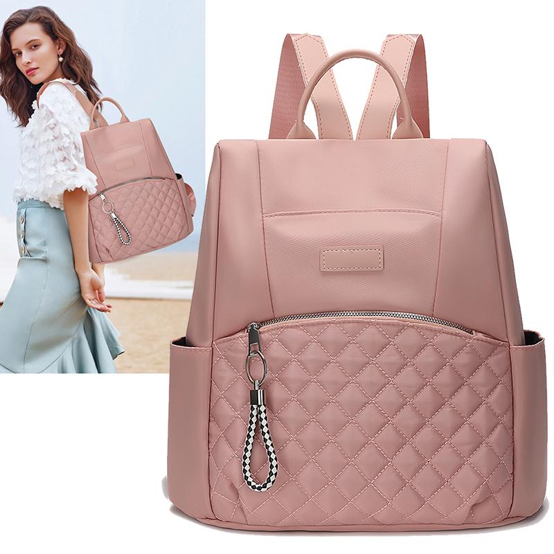 Рюкзак однотонный женский Оксфордский ромбовидный школьный рюкзак большой вместимости для студентов и туристов