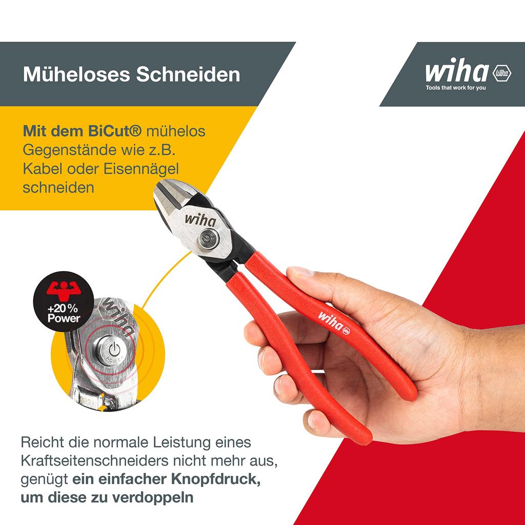 Wiha Noga Japan Bicut Двухкомпонентный кусачки Classic с крючком для подвешивания Z18001200SB