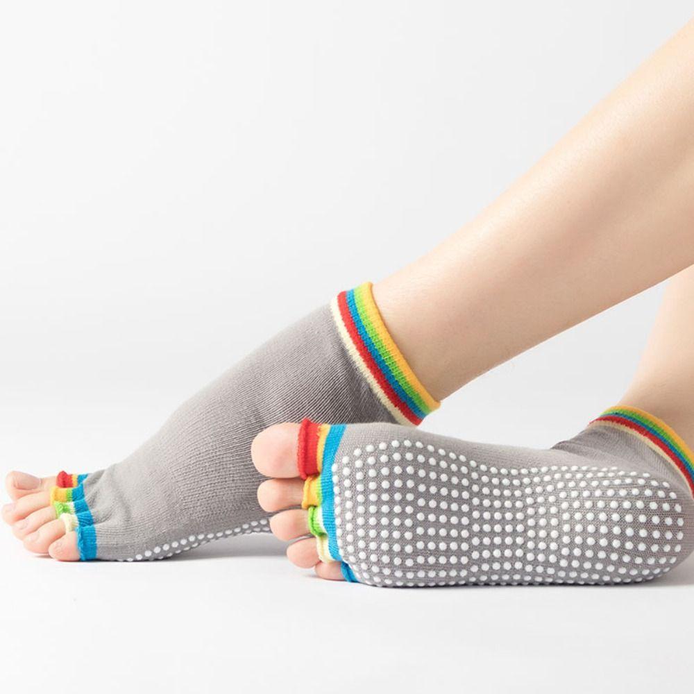 Short Women Yoga Socks Ankle Split Toe Tube Socks Comfortable Grips Pilates Socks Ladies