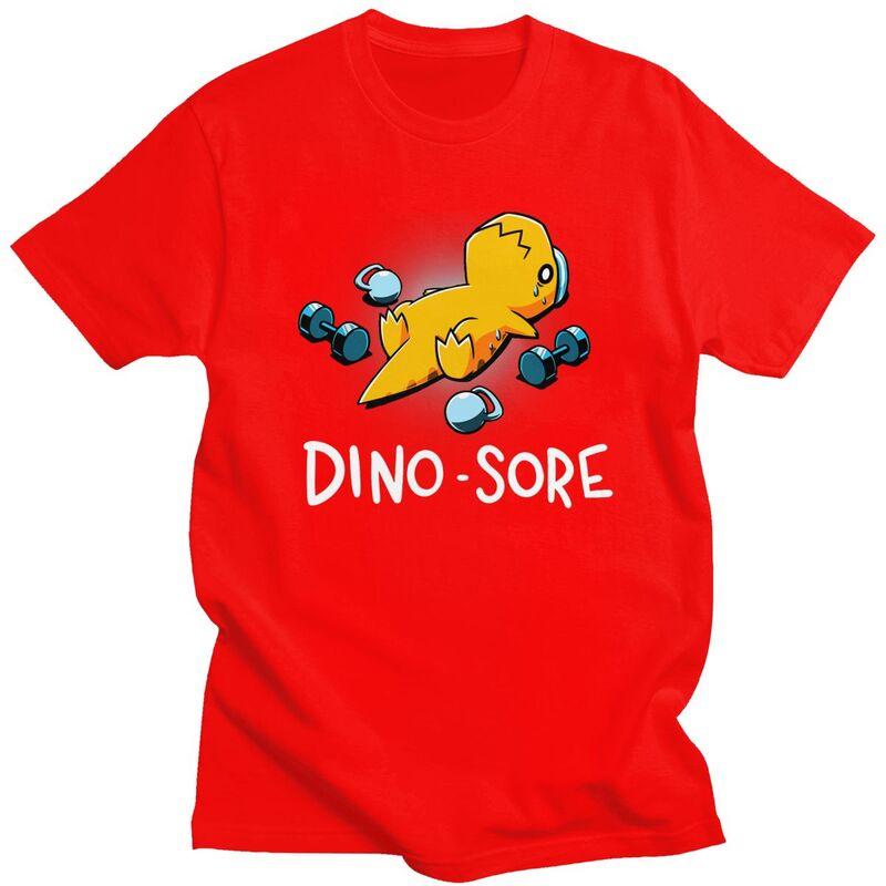 Dino Sore Funny Dinosaur Workout Gym Lifting Fitness T Shirts 100 Cotton Tees Shirt Streetwear Tshirts ShortSleeve Clothes
