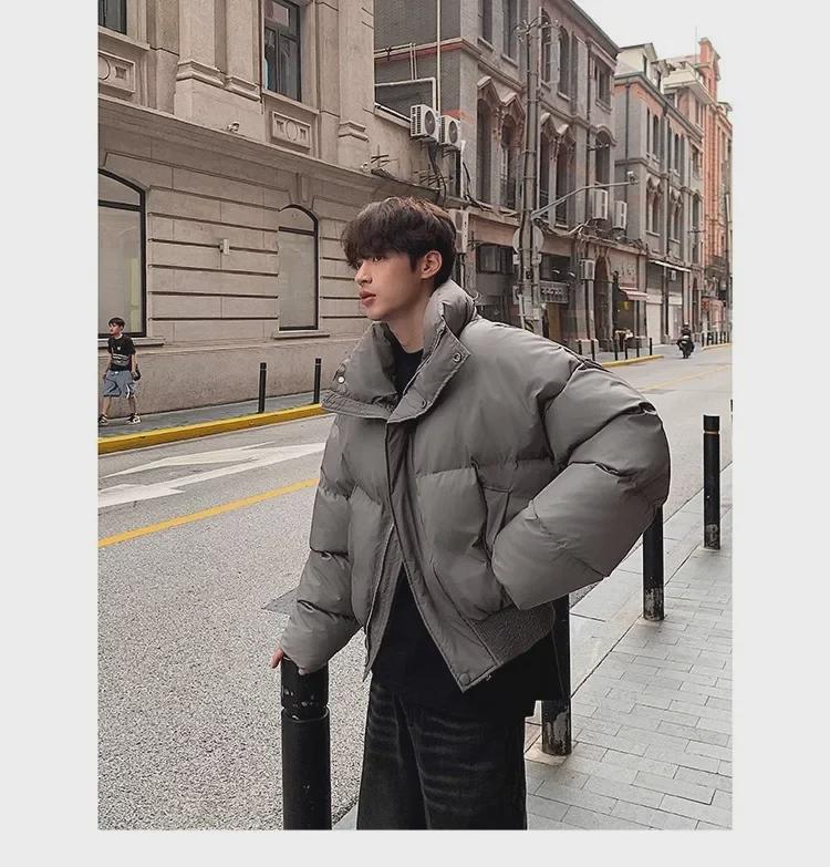 Мужская винтажная американская короткая хлопковая куртка со стойкой - Модная высококачественная черная осенне-зимняя куртка