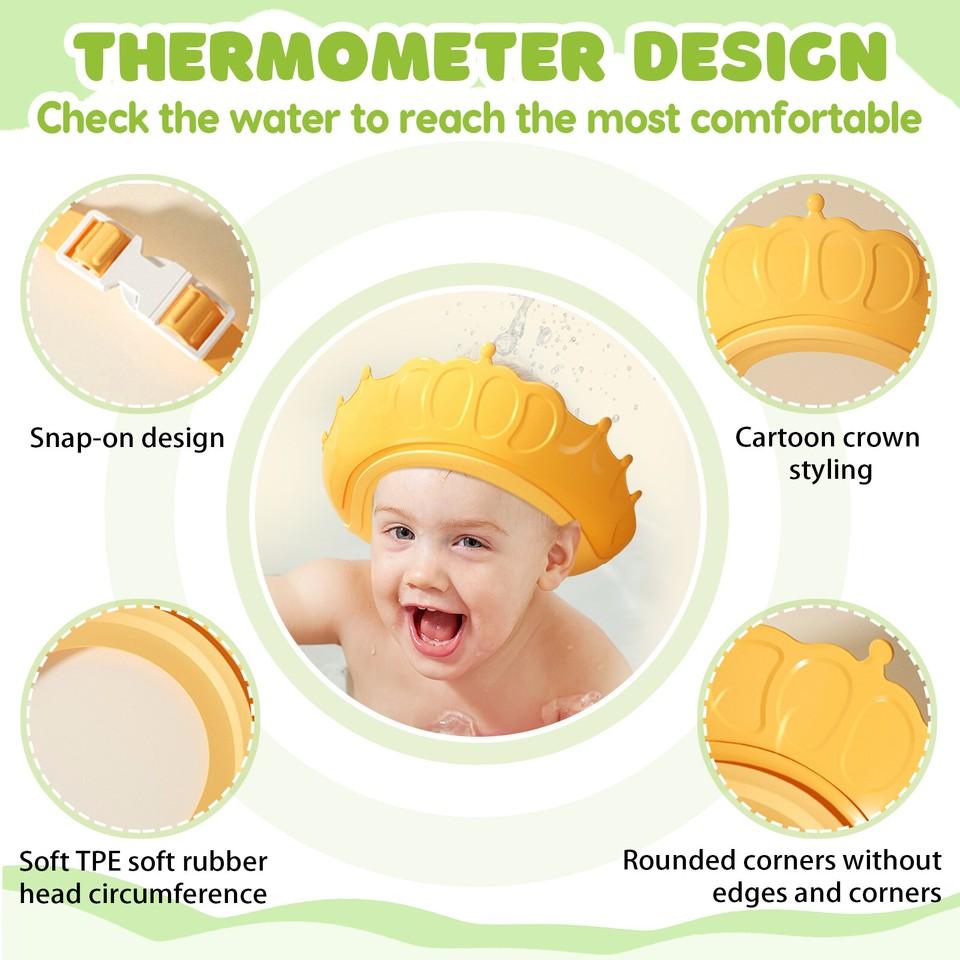 Foldable Baby Bath Tub Ergonomic With Temperature & Cushion Bath Pad + Bath Net