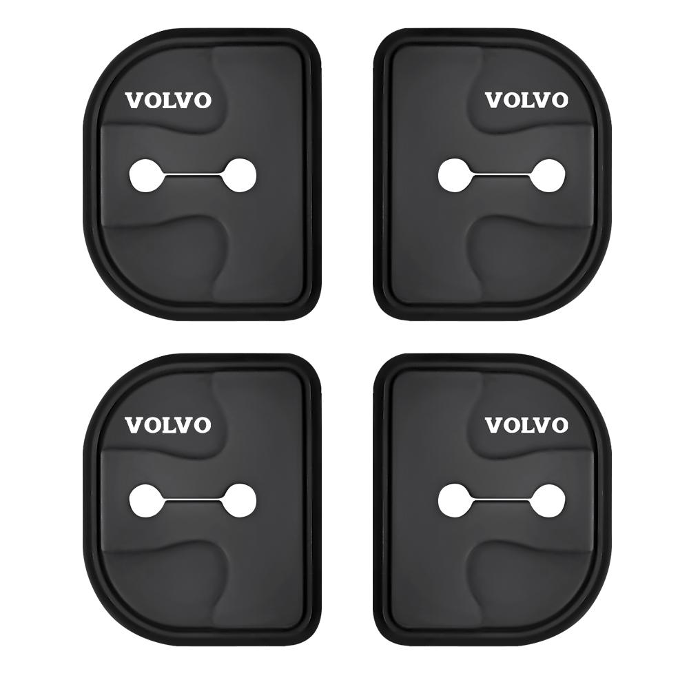 4PCS Silicone Car Door Lock Cover Protect Sticker for Volvo R Design T6 AWD C30 C40 C50 C70 S40 S60 S70 S80 S90 V40 V50 V60 V70