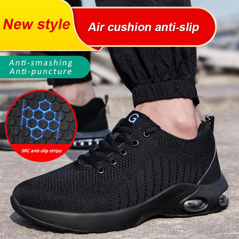 Lightweight Breathable Safety Work Shoes Men Women Indestructible Shoes High Quality Men Safety Shoes Steel Toe Work Sneakers Anti-Puncture Work Boots