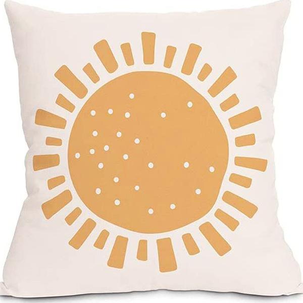 Modern Minimalist INS Rainbow Pillowcase Fresh Printed Linen Cushion Pillowcase Living Room Sofa