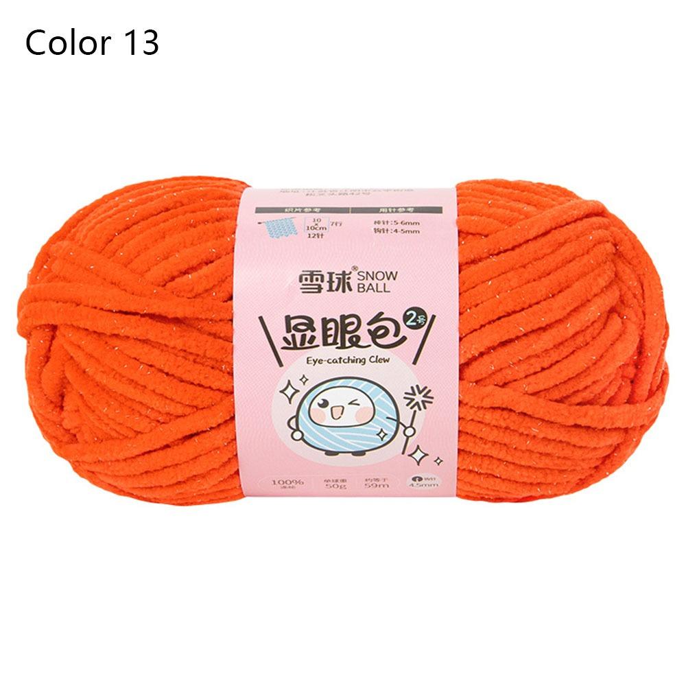 1Roll 4.5mm 59M Chenille Yarn 50g/Ball Chunky Knitting Yarn New Ice Yarn for Crafting Plush Toys