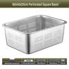Alliance 304 Stainless Steel Commercial Perforated Square Basin