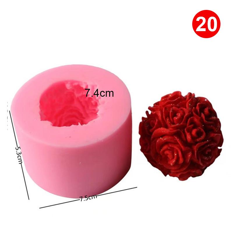 3D силиконовые формы, формы для роз, ароматерапия, гипсовые изделия, глиняная форма для свечей, пион, гипс, инструмент для выпечки своими руками