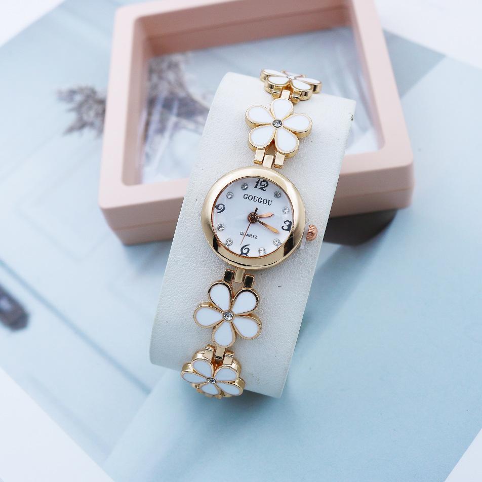Модные маленькие часы для женщин, роскошный браслет с цветами и стразами, ремешок из нержавеющей стали, женские часы для платья relogio feminino
