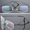 Ultralight Frameless Eyeglasses Titanium Alloy TR90 Glasses Frame Men High Quality Super Stretch Metal Temple Eyeglasses Frame