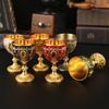 1pc, Vintage Embossed Metal Chalice Goblet for Wine, Champagne, and Liqueur - Perfect for Bars, Restaurants, and Home Decor