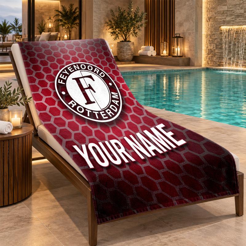 Custom Name Feyenoord Beach Towel Personalized Text Soft Towel Swimming Travel Bath Gift