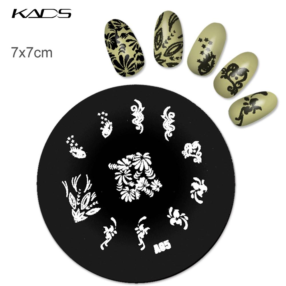 kads 1PC Round Stainless Steel Nail Art Nail Stamping Plates Manicure Stamp DIY for Nail Templates Classic Series Tools