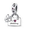 Pink Ballet Girl Pendant Charms Beads Fit Fashion Style Bracelet Necklace 925 Silver DIY Jewelry