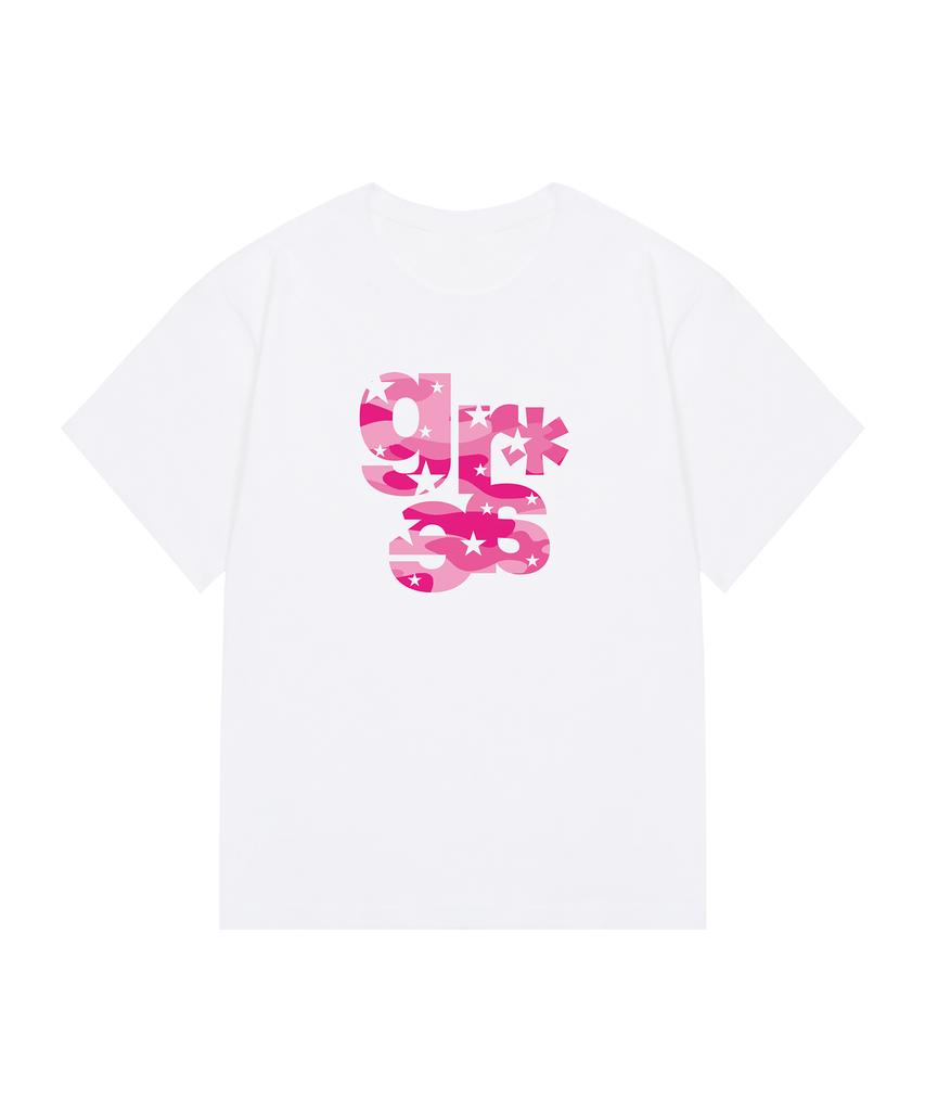 GRAVER [Hwiyeon X Graver] Grae-S Starcamo Узкая футболка с коротким рукавом_Белый