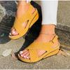Women Sandals New Summer Shoes Woman Ladies Sewing Hollow Out Wedges Female Casual Pu Leather Comfortable Retro Sandalis