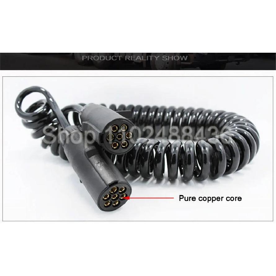 7-core Spiral Cable Semi-trailer Connection Cable Truck Trailer Cable Assembly Power Reel Trailer Breakaway Electrical Plugs