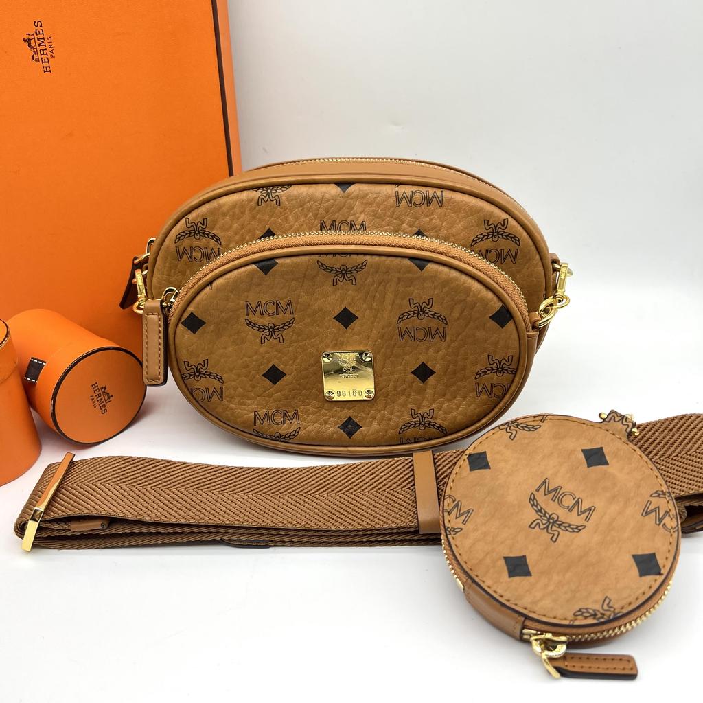 [Pre-Owned] Monogram Print Multifunctional Leather And Canvas Three-In-One Crossbody Bag - Excellent #1LI1TWI