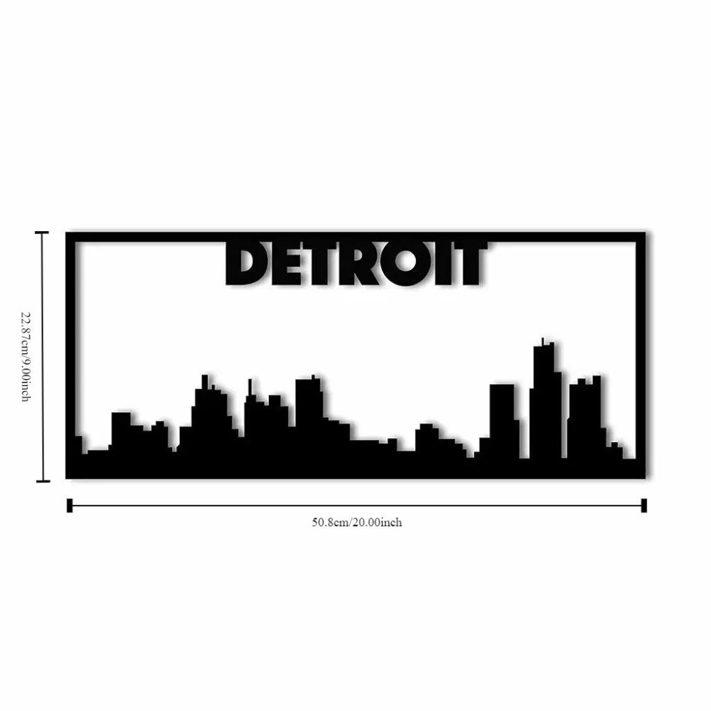 Detroit City Skyline Metal Wall Art – Stunning Home Décor Accent, Decorative Iron Wall Sign, Perfect for Urban