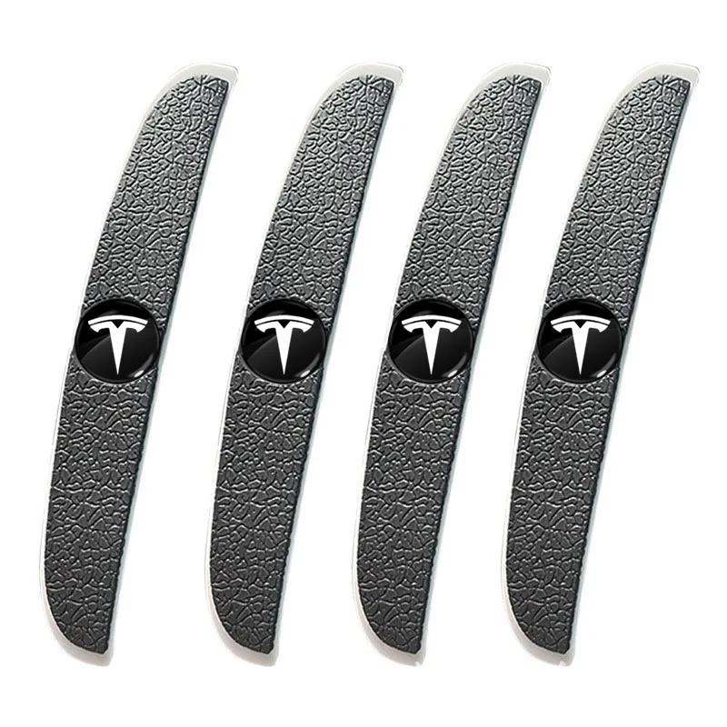 pwmnb5 4pcs Car Door Edge Protector Stickers Anti Collision Guards Strip for Tesla Model 3 Model X S TM3 TMX 2016-2023 Model Y Decals