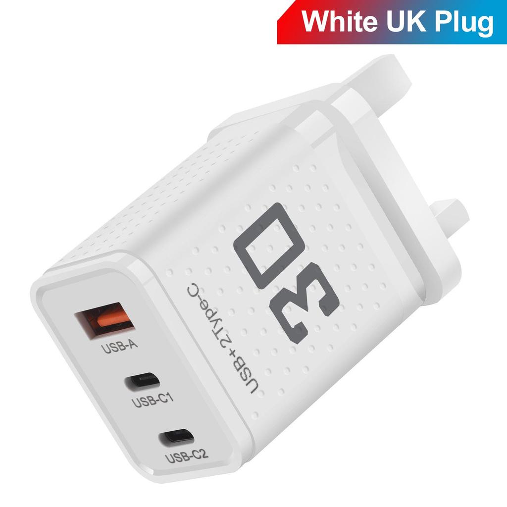 Двойное PD+USB зарядное устройство 2,4 А: Дорожный адаптер US/EU/UK
