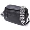 Women's Bag In a Classic Color with a Patch Pocket Made of Genuine Leather Vintage 22640 Black