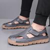 High-quality Leather Summer Sandals Men's New Non-slip Bag Head Outer Wear Holes Beach Shoes Hollow Men's Leather Sandals