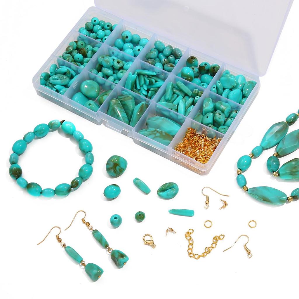 1 компл./пакет имитация бирюзы DIY браслет ожерелье серьги аксессуары материалы набор инструментов