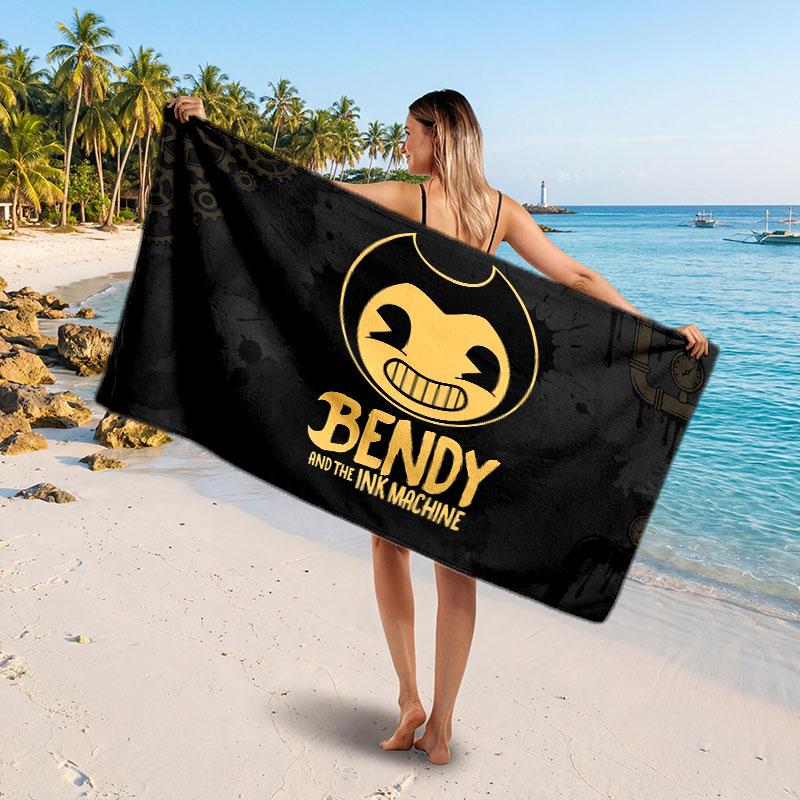 Large Beach TowelBendy and the Ink Machine Soft Absorbent Towel Beach Bath Home Use