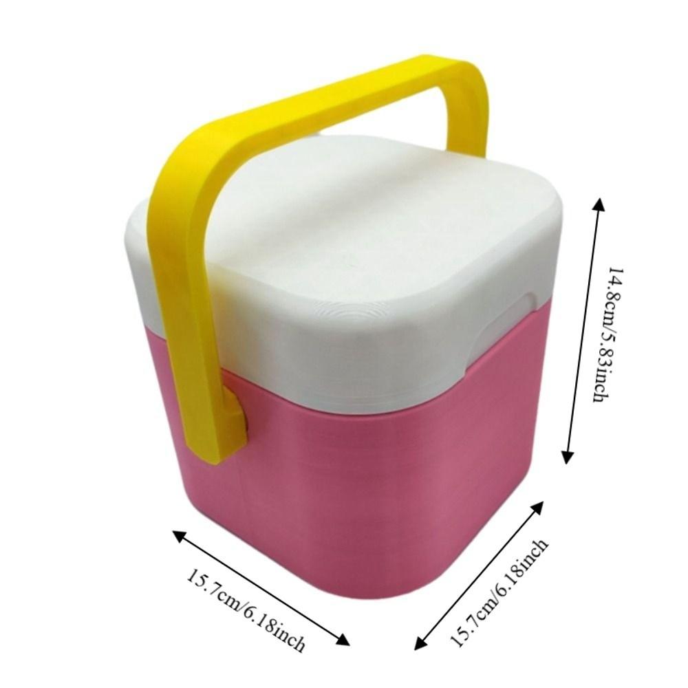 Square Travel Insulated Cooler Case 4-Can Thermal Drink Box Portable Drink Freezer Outdoor