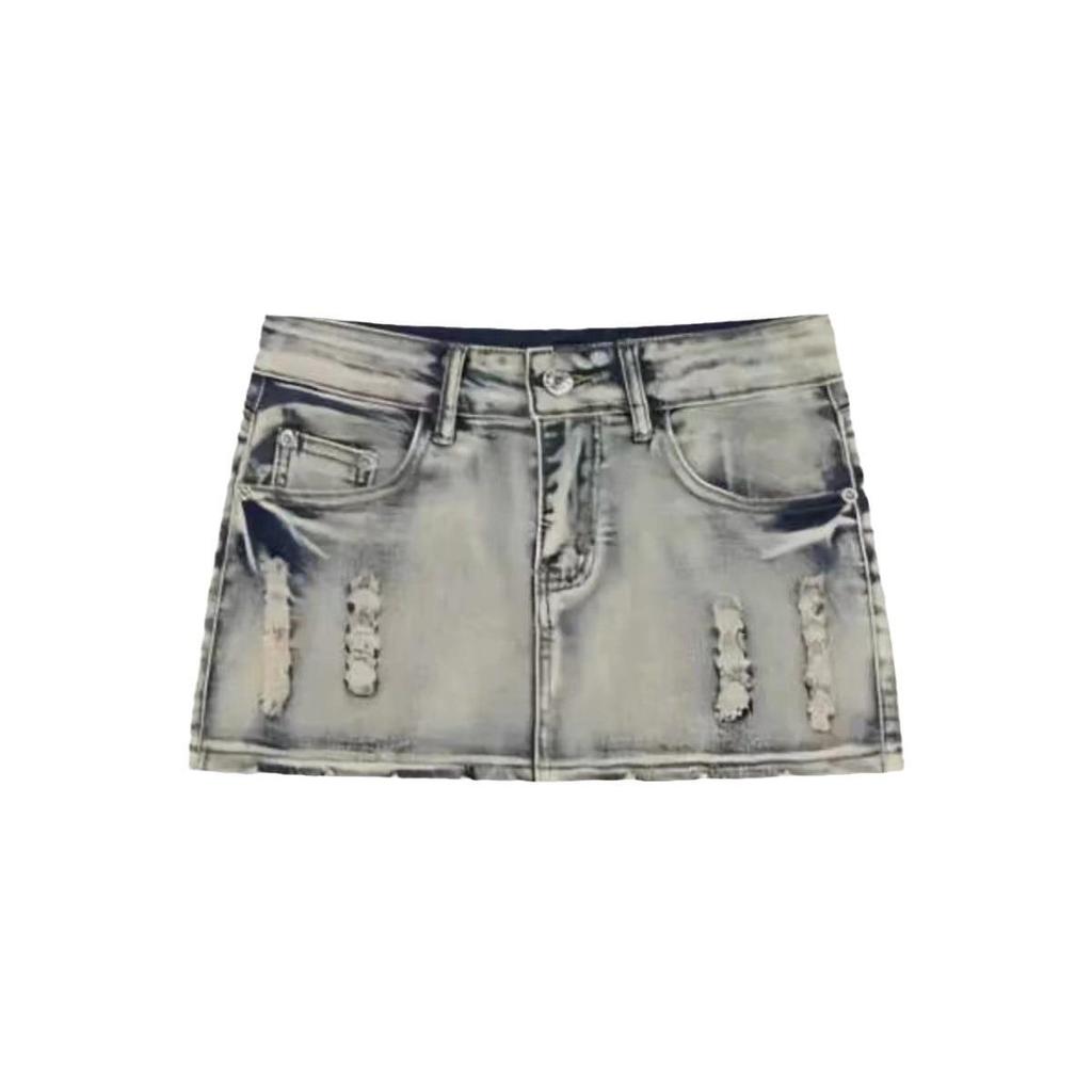 Женская ультракороткая джинсовая юбка с заниженной талией - сексуальная, эластичная, облегающая бедра летняя мини-юбка