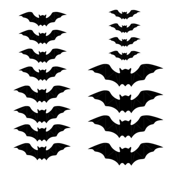 16 Pcs Lighted 3D Bat Sticker LED Halloween Bat Decorative Wall Sticker Light Up Glowing Bat Clings for Bedroom Window Wall Decor