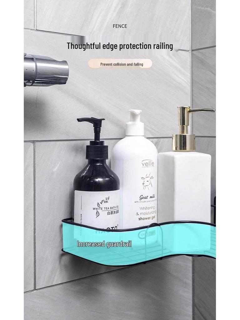Угловая полка для хранения в ванной без сверления - Настенная стойка-органайзер для туалетных принадлежностей