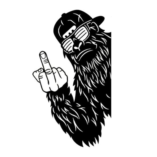 Peek-a-Boo Sasquatch Металлический Знак Средний Палец Sasquatch Знак Животное Выглядывает Знак для Украшения Столба Изгороди Сада Дерева