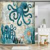 Octopus Seas Shower Curtains Bath Curtain 180*180cm Waterproof Bathroom Home Decor Washable Fabric Bathroom Screen With 12 Hooks