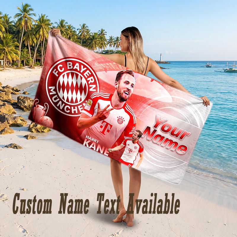 Harry Kane Design Beach Towel Custom Text Large Towel for Beach Vacation
