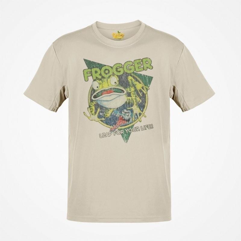 Frogger Leap For Your Life 1981 Video Game Distressed Print T-shirt