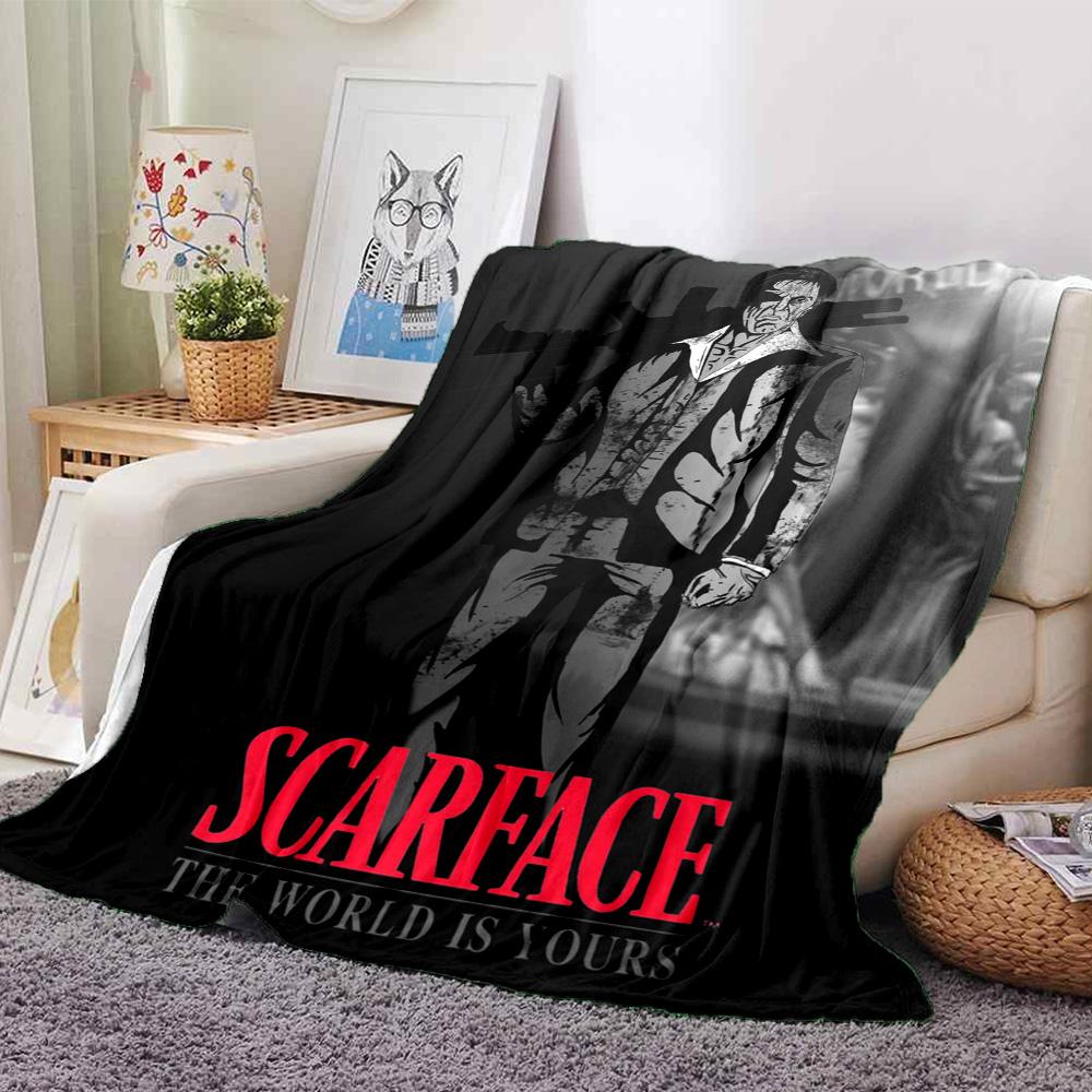 Scarface World Yours Flannel Blanket Super Soft Warm Cozy Blanket For Sofa Bed Office Travel Allseason Home Decor Gift