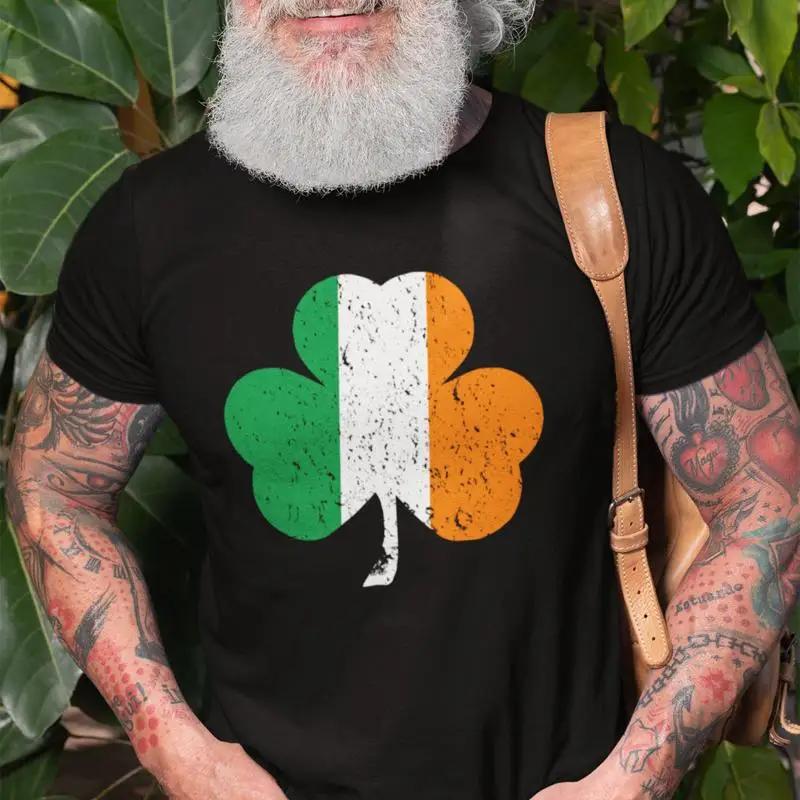 Irish Clover Shamrock Tshirt Ireland Patriotic Flag Shirt Saint Patricks Tee