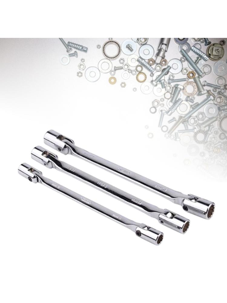 Metric Double Ended 12 Point Swivel Head Wrench Compact Reliable Tool for DIY Projects Repairs Automotive Maintenance 3x