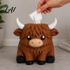 Durable Petg Material Tissue Case Simulated Highland Yak Box Cute Decorative Paper Dispenser Waterproof Matte Texture Figurine Holder PETG