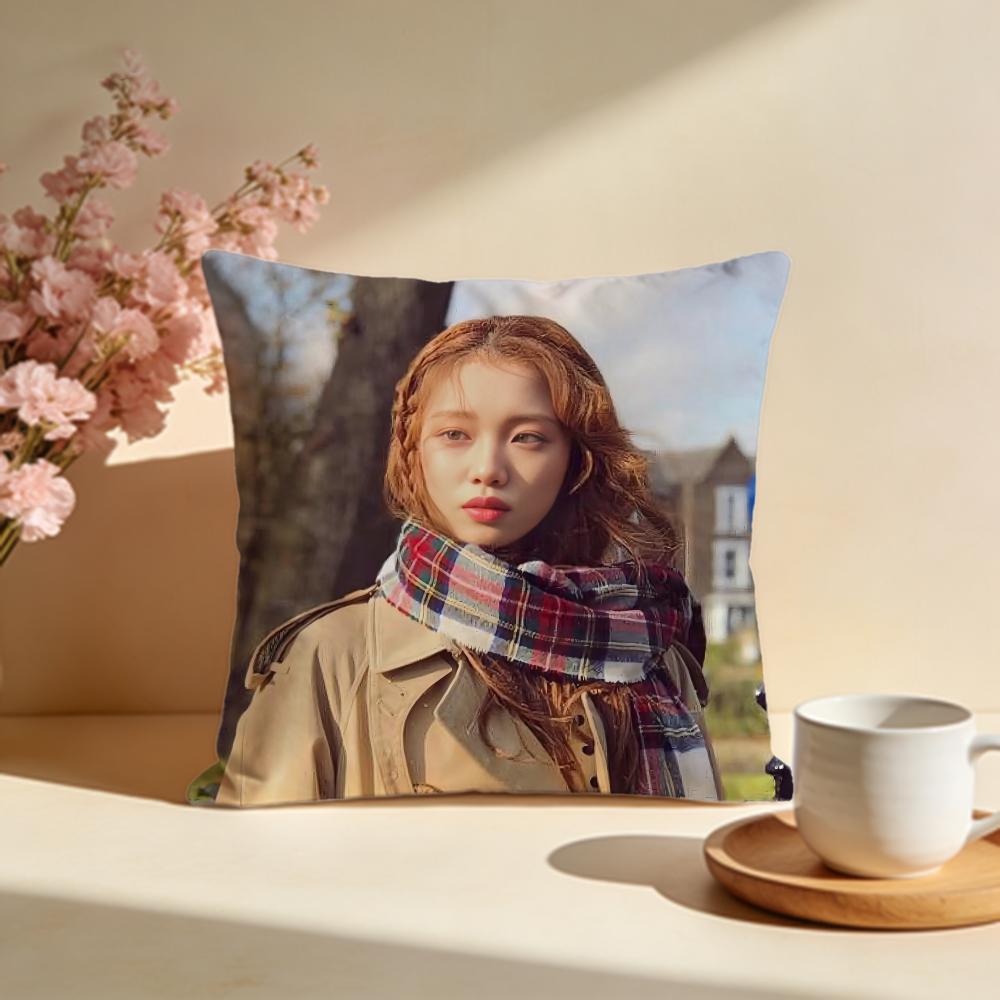 Модный Чехол для Подушки с Изображением Lee SungKyung Стильный Моющийся Чехол для Подушки Идеально Подходит для Декора Дивана Спальни Автомобиля